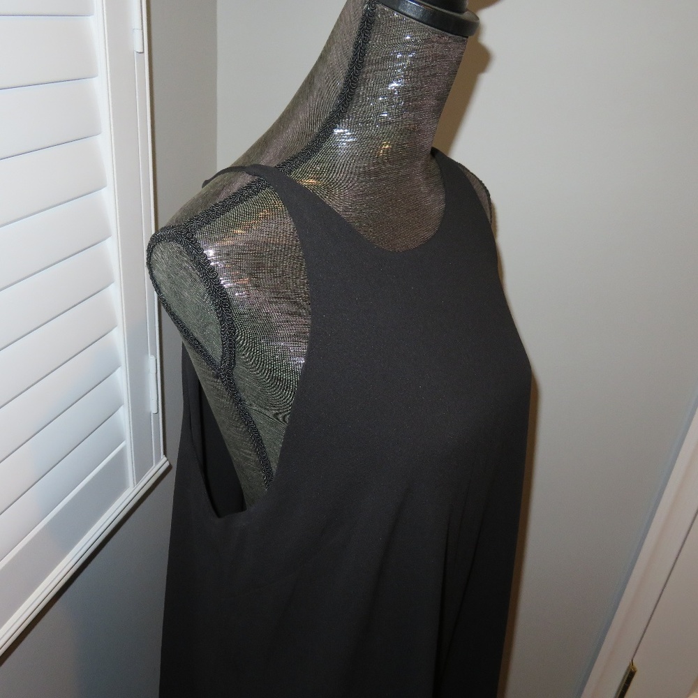 Black Rayon High Low Dress